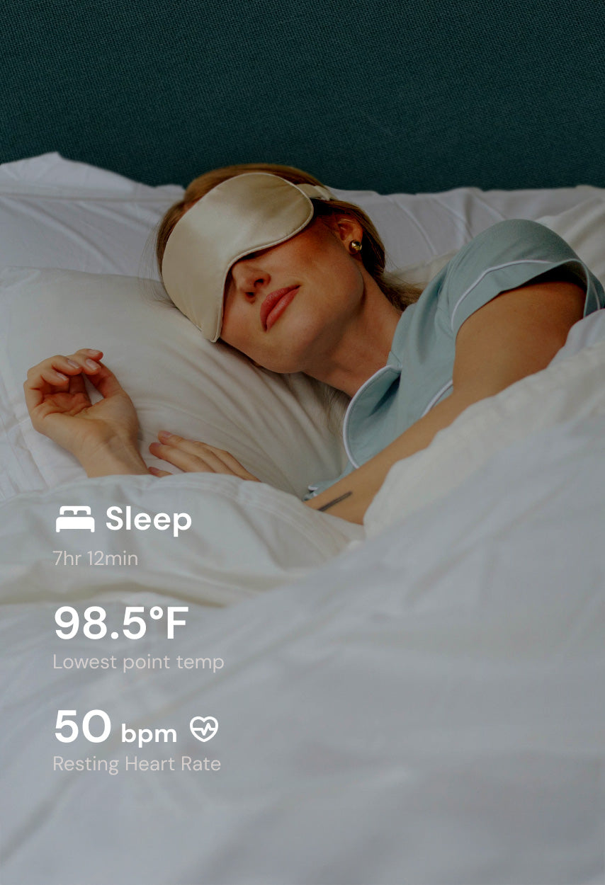 Woman Sleeping with Incora Earrings with Sleep Tracking Data 